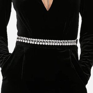 Express Chain-Embellished Gem Belt, XS/S